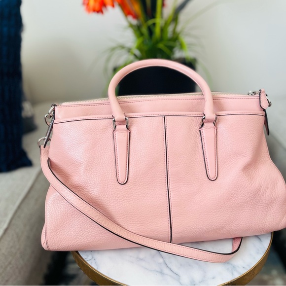 Coach Pink Leather Satchel with Removable Strap - Picture 2 of 10